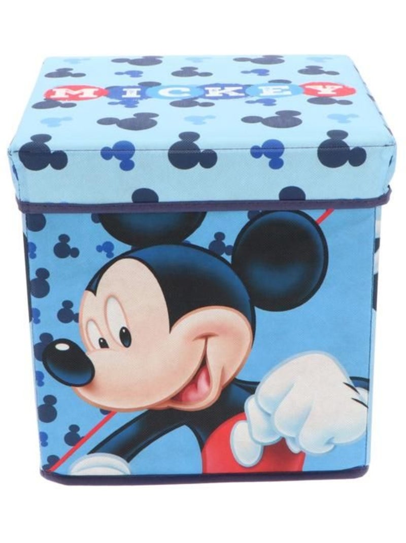 Pouf coffre de rangement à jouets mickey mouse chambre enfant garçon banc malle minnie disney Bleu - Kiabi