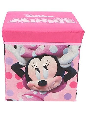 Pouf coffre de rangement à jouets minnie mouse chambre enfant fille banc malle mickey