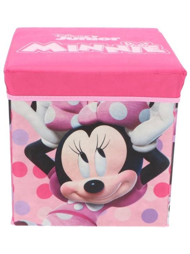 Pouf coffre de rangement à jouets minnie mouse chambre enfant fille banc malle mickey Rose - Kiabi
