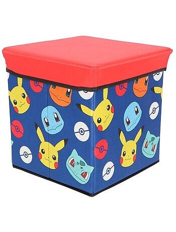 Pouf coffre de rangement à jouets pokemon chambre enfant banc et malle box carapuce ronflex