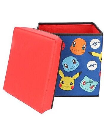 Pouf coffre de rangement à jouets pokemon chambre enfant banc et malle box carapuce ronflex