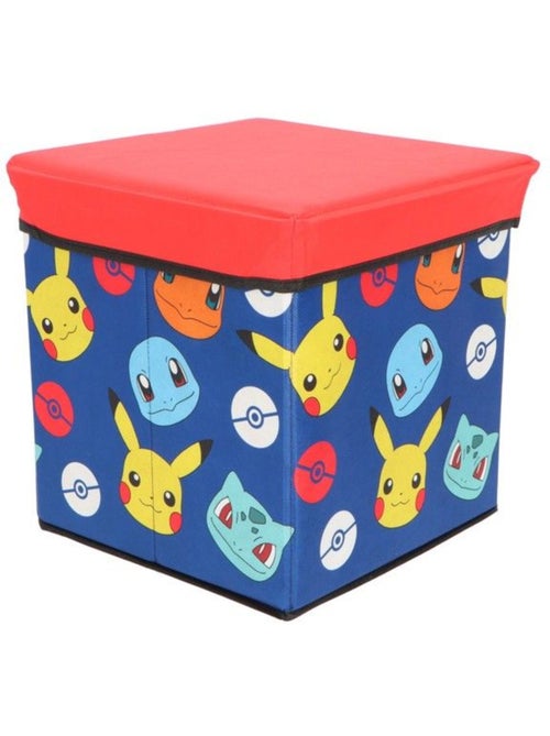 Pouf coffre de rangement à jouets pokemon chambre enfant banc et malle box carapuce ronflex - Kiabi
