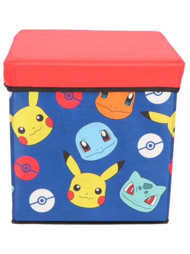 Pouf coffre de rangement à jouets pokemon chambre enfant banc et malle box carapuce ronflex Bleu - Kiabi