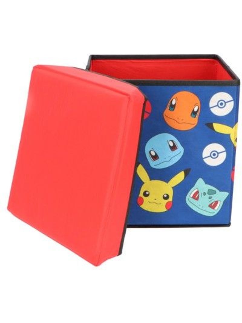 Pouf coffre de rangement à jouets pokemon chambre enfant banc et malle box carapuce ronflex Bleu - Kiabi