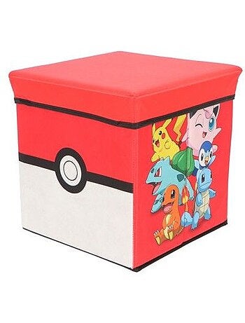 Pouf coffre de rangement à jouets pokemon chambre enfant banc et malle box pokeball