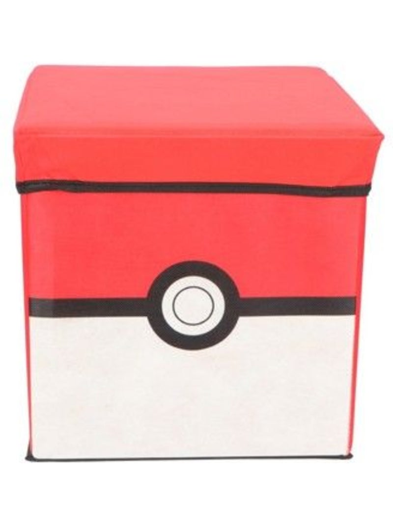 Pouf coffre de rangement à jouets pokemon chambre enfant banc et malle box pokeball Rouge - Kiabi