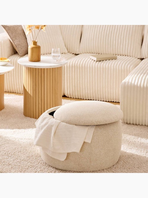 Pouf coffre de rangement en bouclette ELIOR - Kiabi Pouf coffre de rangement en bouclette ELIOR - Kiabi