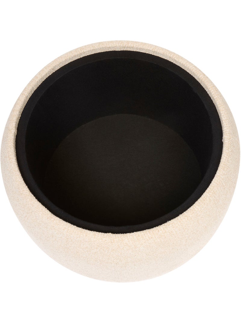 Pouf coffre de rangement en bouclette ELIOR Crème - Kiabi