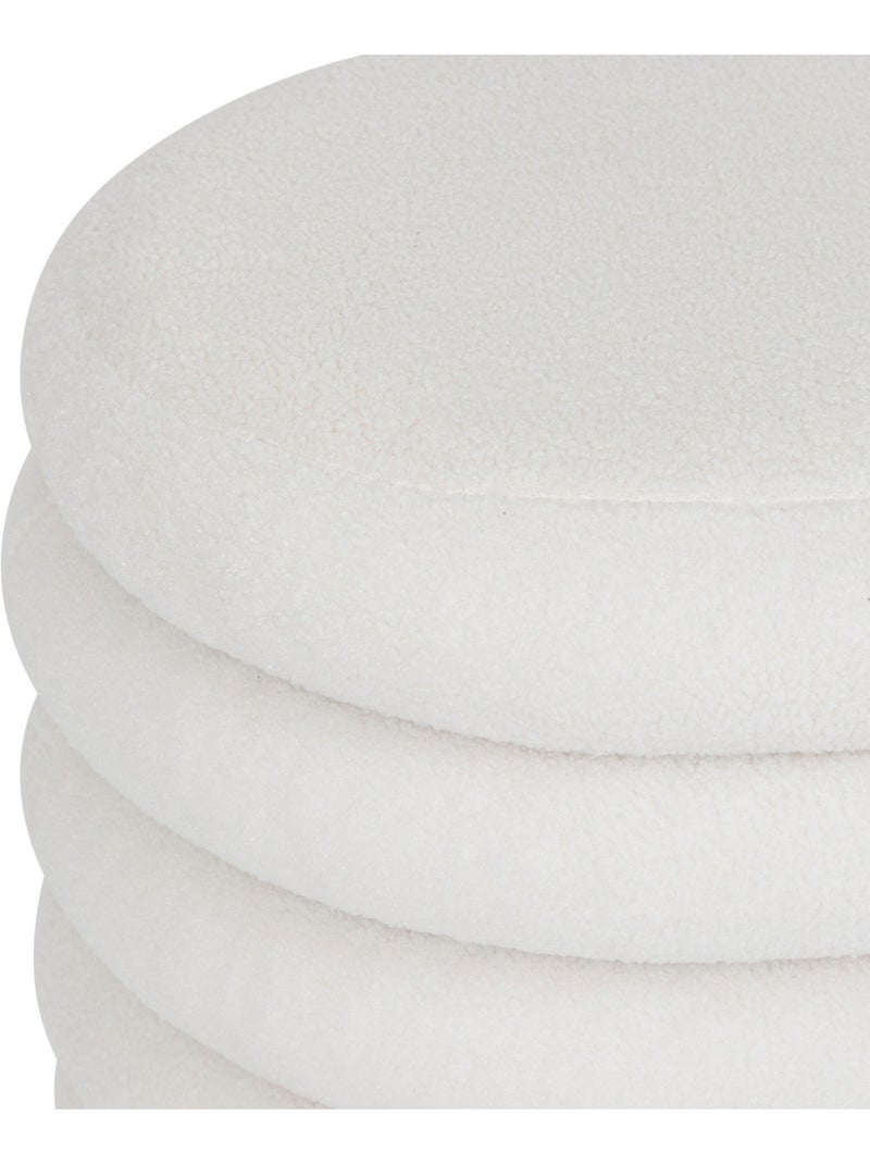 Pouf coffre de rangement en bouclette GIULIA Blanc - Kiabi