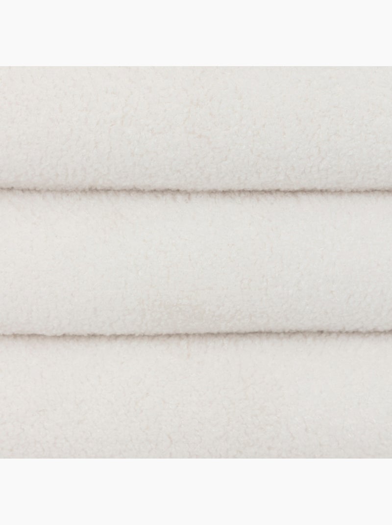 Pouf coffre de rangement en bouclette GIULIA Blanc - Kiabi