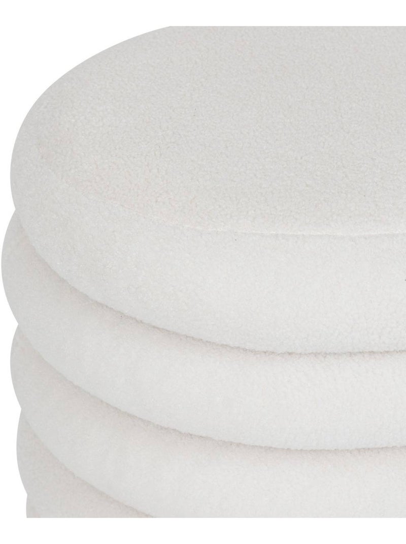 Pouf coffre de rangement en bouclette GIULIA Blanc - Kiabi