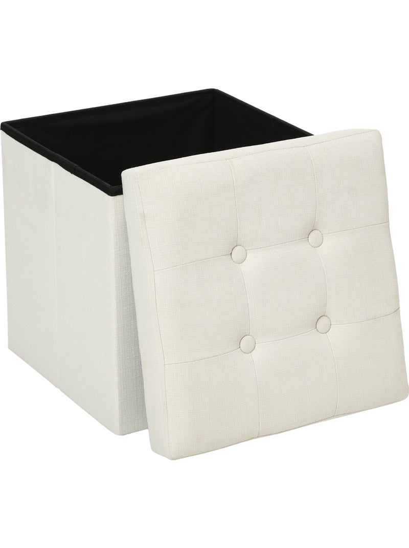 Pouf coffre de rangement pliable LYSANDRE Beige - Kiabi