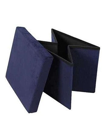 Pouf coffre de rangement pliant en velours côtelé KUBE