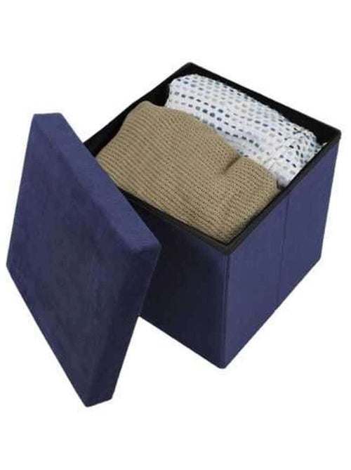 Pouf coffre de rangement pliant en velours côtelé KUBE - Kiabi