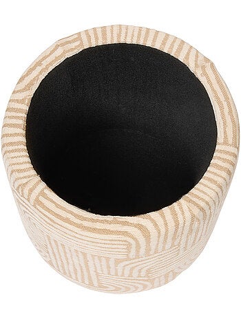 Pouf coffre de rangement rond en tissu à motifs NUBO