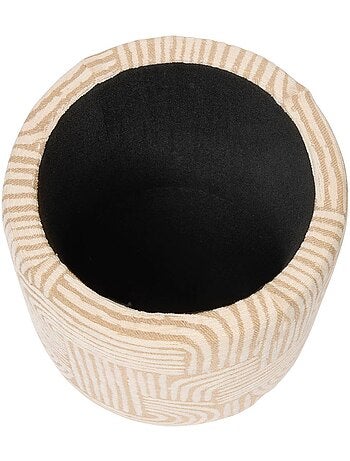 Pouf coffre de rangement rond en tissu à motifs NUBO