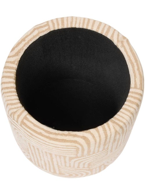 Pouf coffre de rangement rond en tissu à motifs nubo - Kiabi Pouf coffre de rangement rond en tissu à motifs nubo - Kiabi
