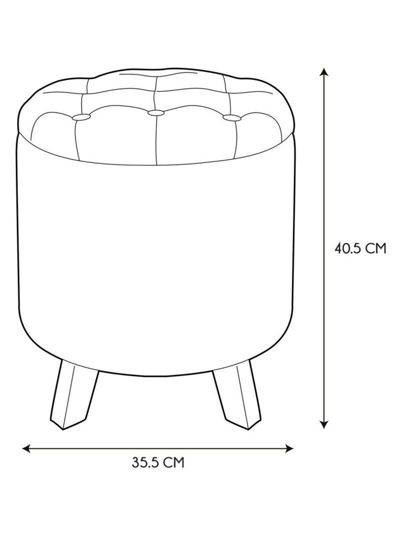 Pouf coffre de rangement rond gris Gris - Kiabi