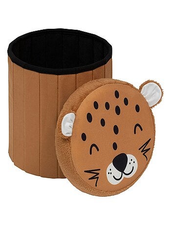 Pouf-coffre enfant imprimé léopard ANOKI