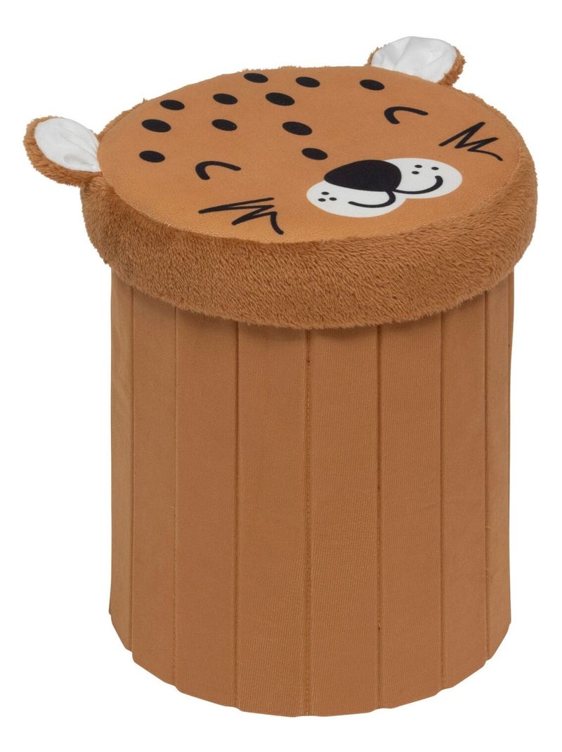 Pouf-coffre enfant imprimé léopard ANOKI Marron - Kiabi