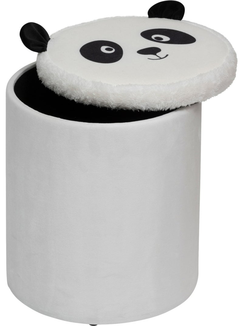 Pouf-coffre enfant panda pliant ANDY Noir Blanc - Kiabi