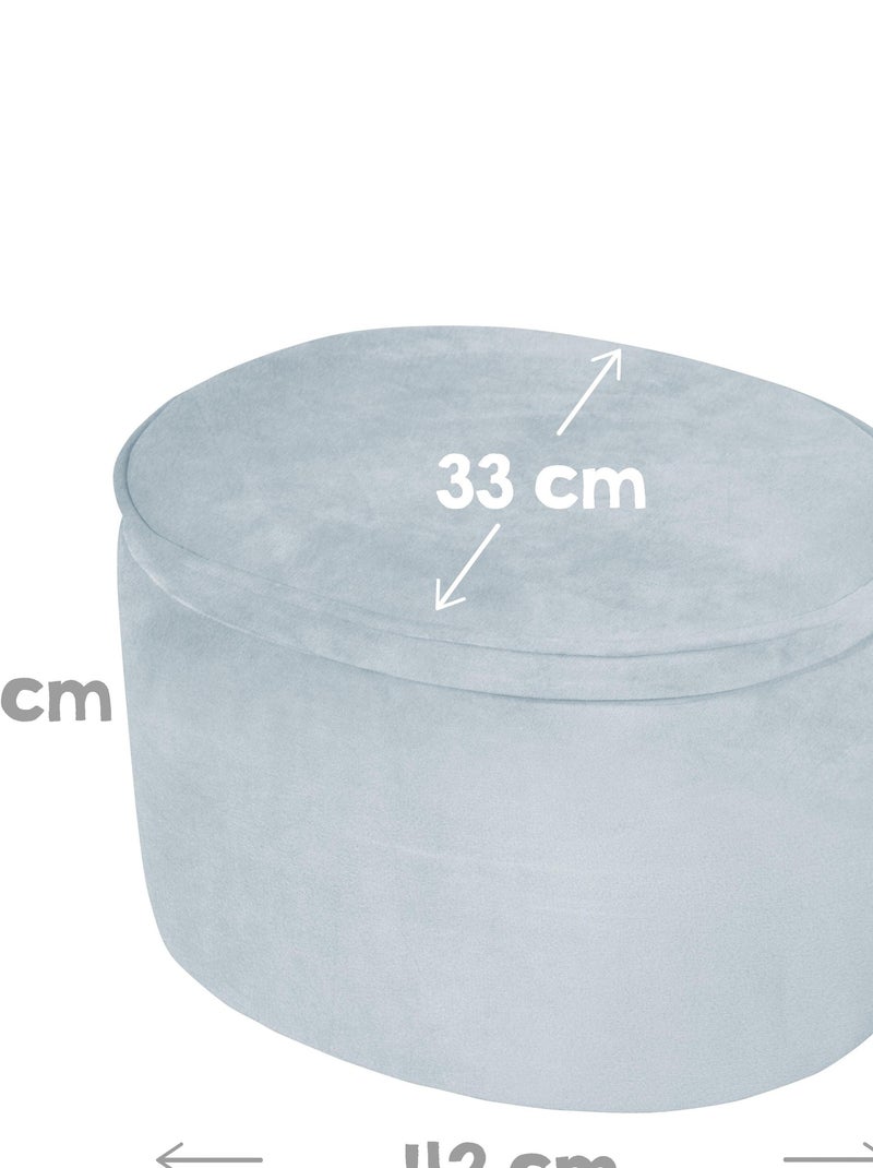 Pouf coffre ovale en velours - ROBA 'lil sofa' Bleu clair - Kiabi