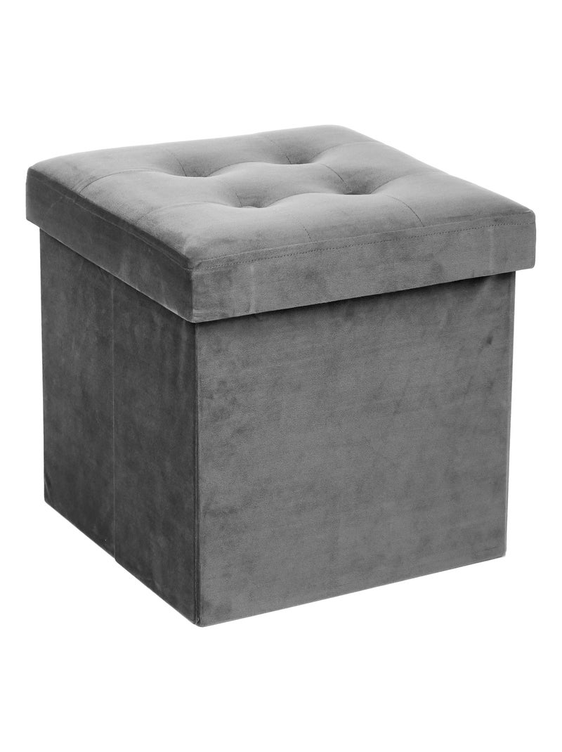 Pouf coffre pliable capitonne "Lysandre" Atmosphera Gris - Kiabi