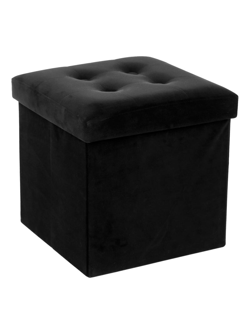 Pouf coffre pliable capitonne "Lysandre" Atmosphera Noir - Kiabi