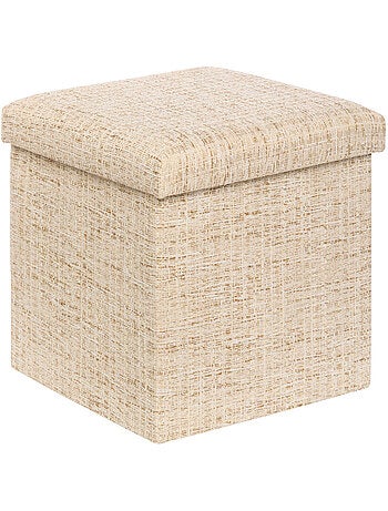 Pouf Coffre Pliable Olma 38x38cm Creme