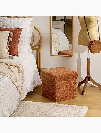 Pouf Coffre Pliable Oxia 38x38cm Ocre