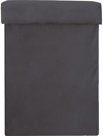 Pouf coffre pliable velours Tess - L. 38 x H. 38 cm