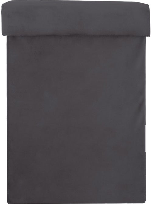Pouf coffre pliable velours Tess - L. 38 x H. 38 cm - Kiabi