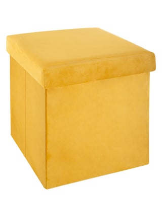 Pouf coffre pliable velours "Tess" Atmosphera