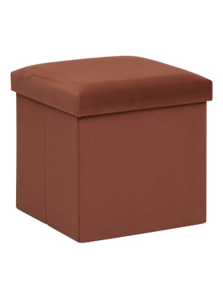 Pouf coffre pliable velours "Tess" Atmosphera