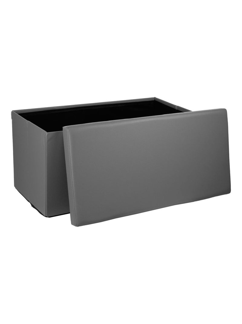 Pouf coffre pliant AKENO Gris foncé - Kiabi