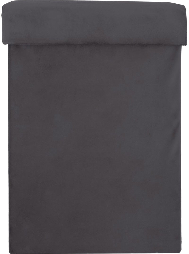 Pouf coffre pliant en velours TESS Gris foncé - Kiabi
