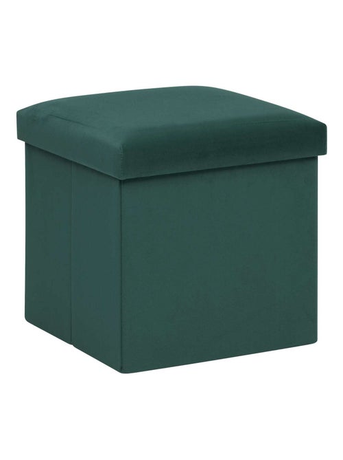 Pouf coffre pliant en velours TESS - Kiabi
