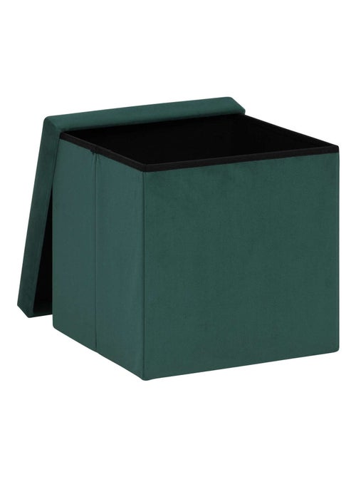 Pouf coffre pliant en velours TESS - Kiabi