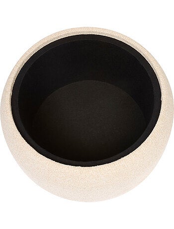 Pouf coffre rond en bois bouclette