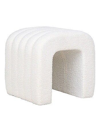 Pouf Colma - Pouf, peluche, blanc, 41x36,5 cm, HN1234