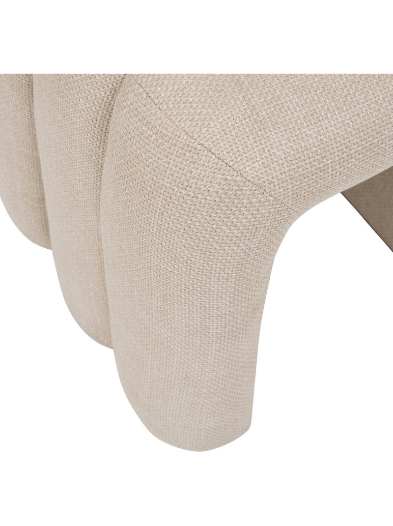 Pouf contemporain sisco Beige argile - Kiabi