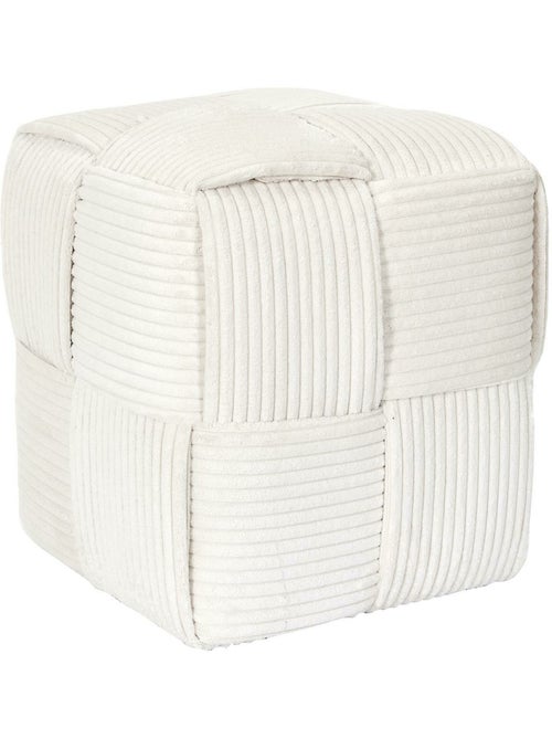Pouf côtelé collection MOANA Rectangulaire - Kiabi