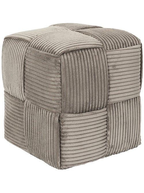 Pouf côtelé collection MOANA Rectangulaire - Kiabi
