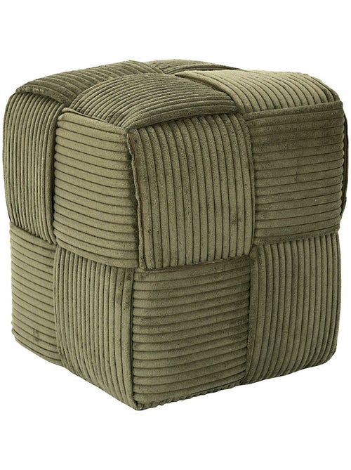 Pouf côtelé collection MOANA Rectangulaire - Kiabi