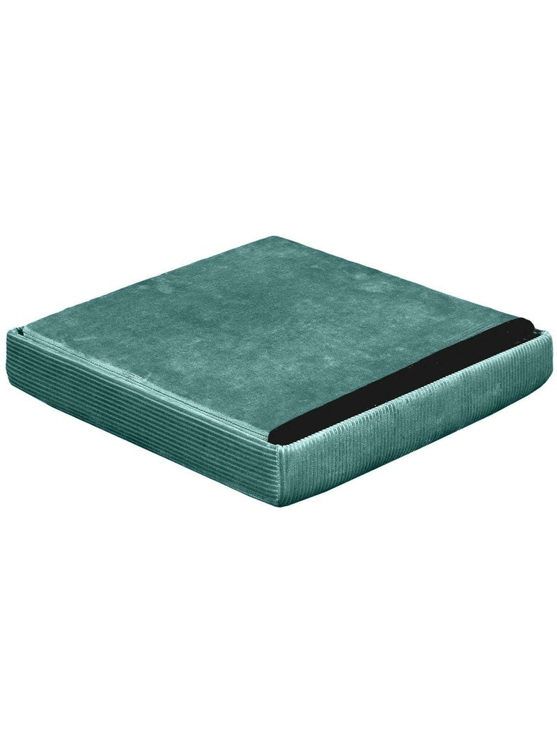 Pouf côtelé et velours collection DIANE Bleu - Kiabi