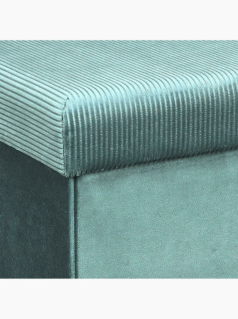 Pouf côtelé et velours collection DIANE Bleu - Kiabi