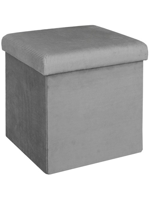 Pouf côtelé et velours collection DIANE - Kiabi