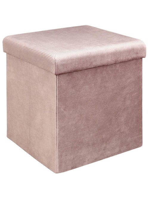 Pouf côtelé et velours collection DIANE - Kiabi