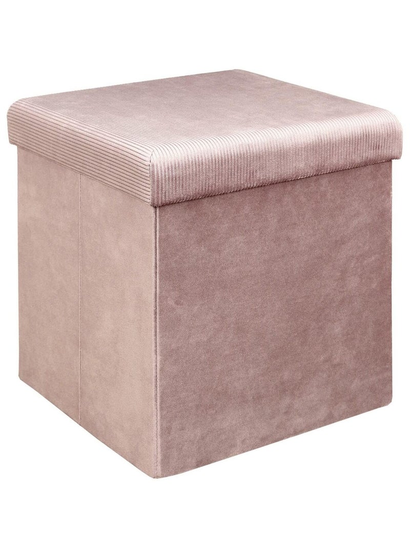 Pouf côtelé et velours collection DIANE Rose - Kiabi