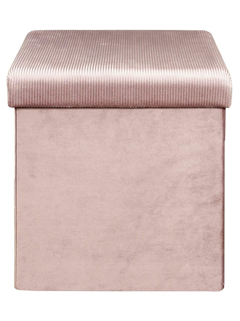 Pouf côtelé et velours collection DIANE Rose - Kiabi